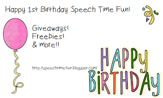 Happy Birthday Speech Time Fun!!  Freebies & Giveaways!!
